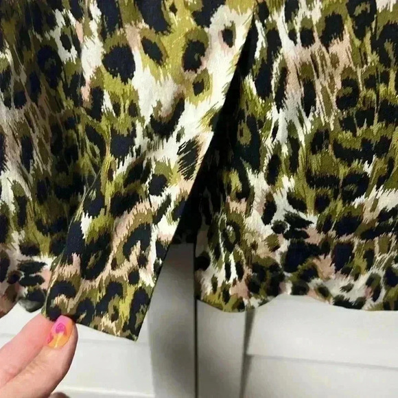 Antonio Melani Leopard Print Faux Wrap Skirt Size 14 - Picture 10 of 11